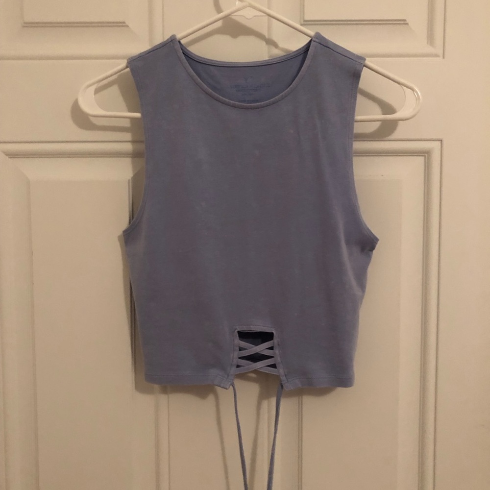 blue crop top